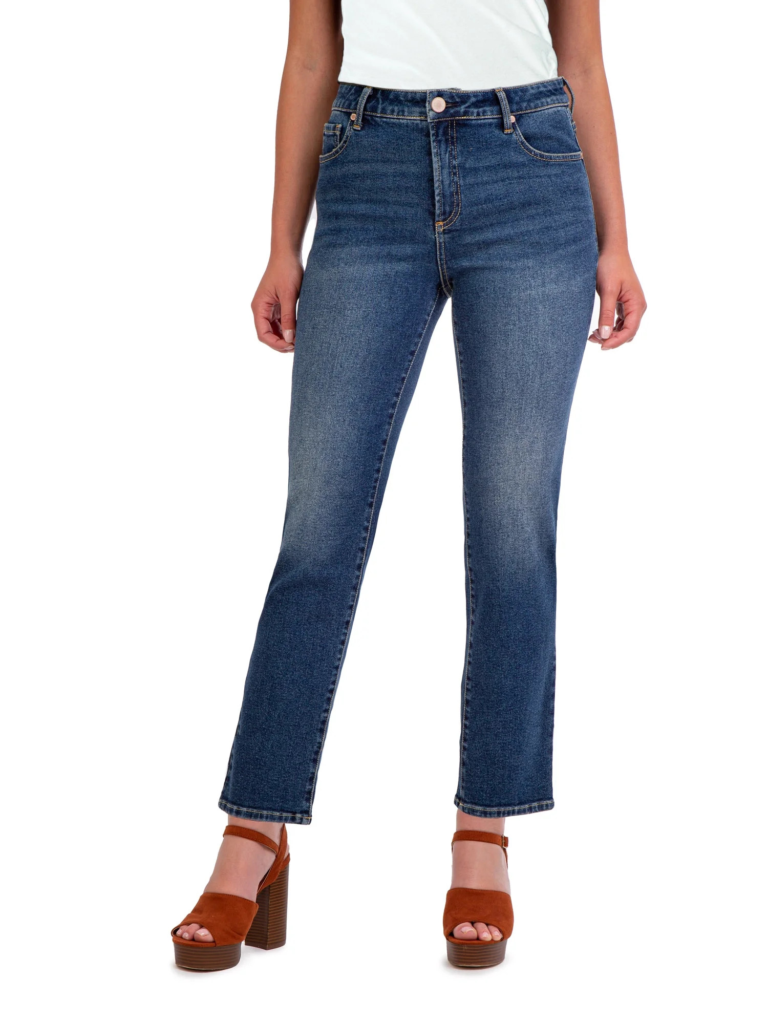 Jordache Women's High Rise Straight Jeans, Sizes 2-22 | Walmart (US)