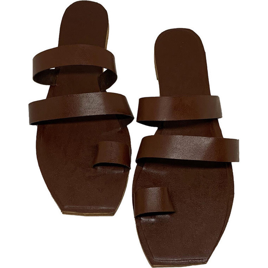 Women's Trompe L'oeil Sandal, Chocolate | Maisonette