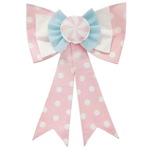 Mrs. Claus' Bakery Pink & White Polka Dot Bow, 16" | At Home
