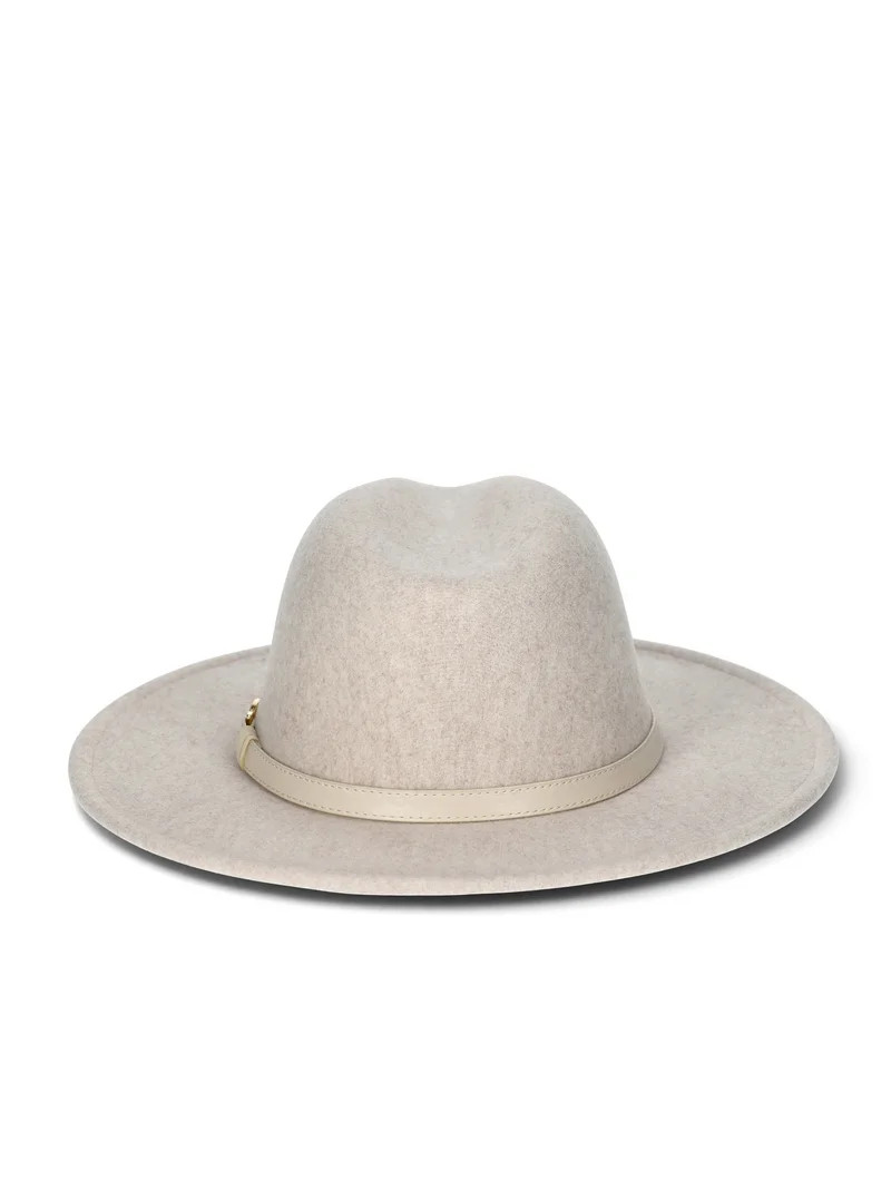 Time and Tru Women's Felt Fedora Hat, Oatmeal Heather - Walmart.com | Walmart (US)