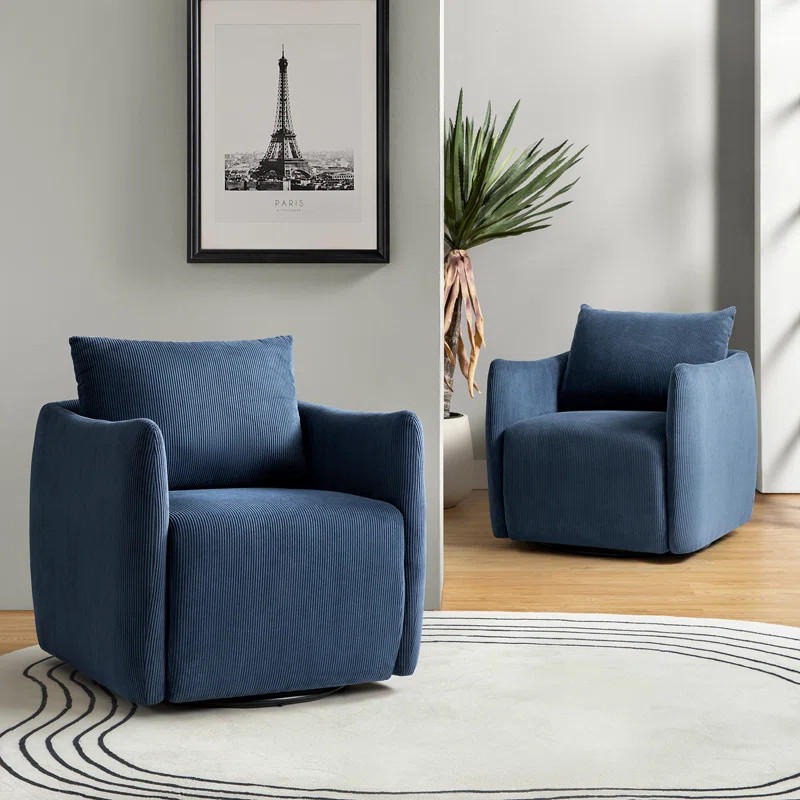 Wigbert Upholstered Swivel Barrel Chair | Wayfair North America