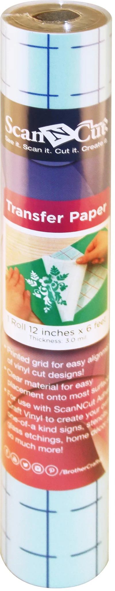 Brother ScanNCut 12"X6' Adhesive Transfer Paper W/Grid-Clear | Walmart (US)