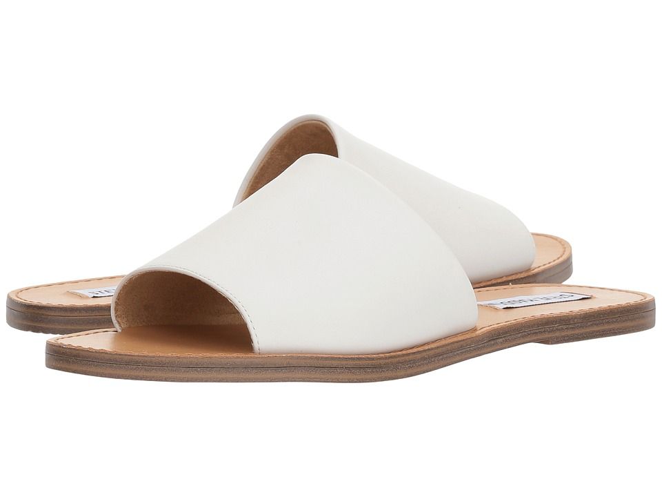 Steve Madden - Grace Slide Sandal (White Leather) Women's Shoes | Zappos