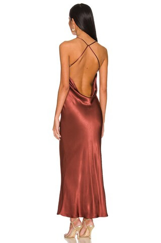 Shona Joy Thalia Cowl Back Bias Midi Dress in Sangria from Revolve.com | Revolve Clothing (Global)