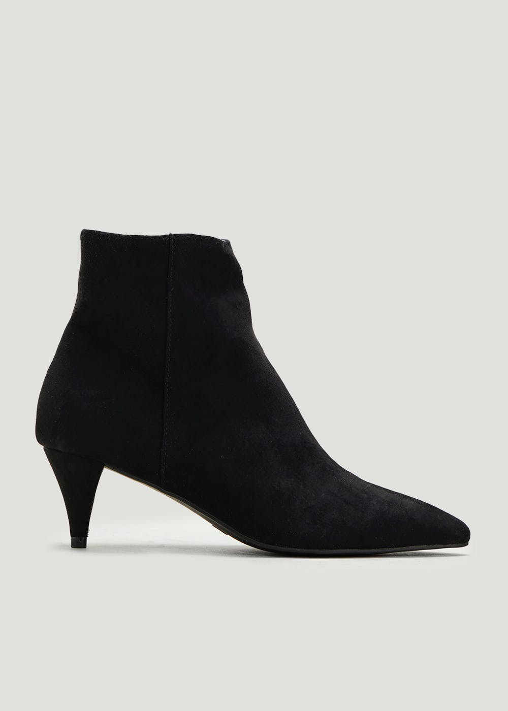 Black Peg Heel Pointed Ankle Boots – Black | Matalan (UK)