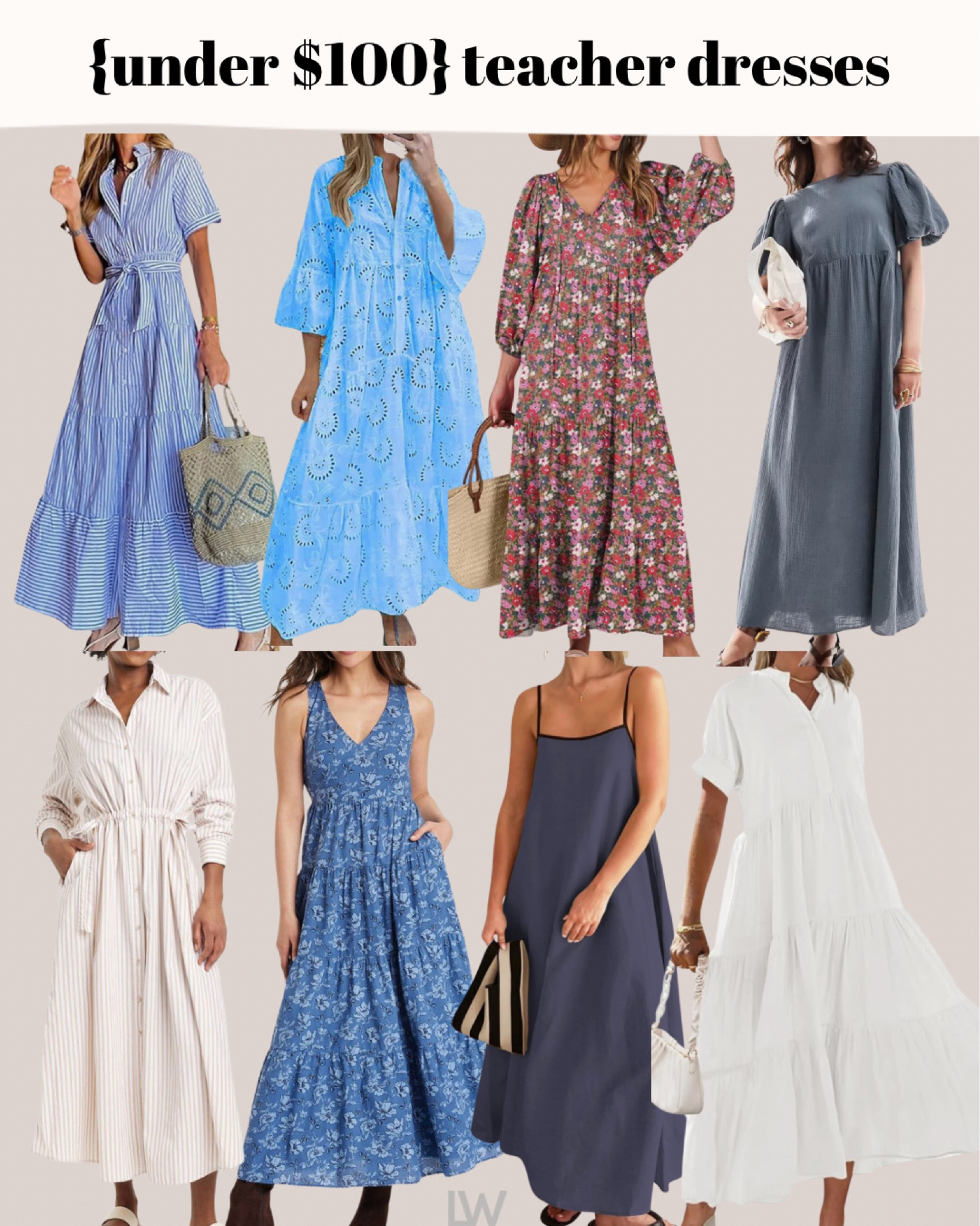 Under $100 teacher / work dresses! Add a cardigan to sleeves ones 🤍 linking my favorite bargain buys for those here! 

#LTKStyleTip #LTKFindsUnder100