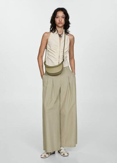 Striped top with zip ecru - Women - 6 - MANGO | Mango (US/MX/AU)