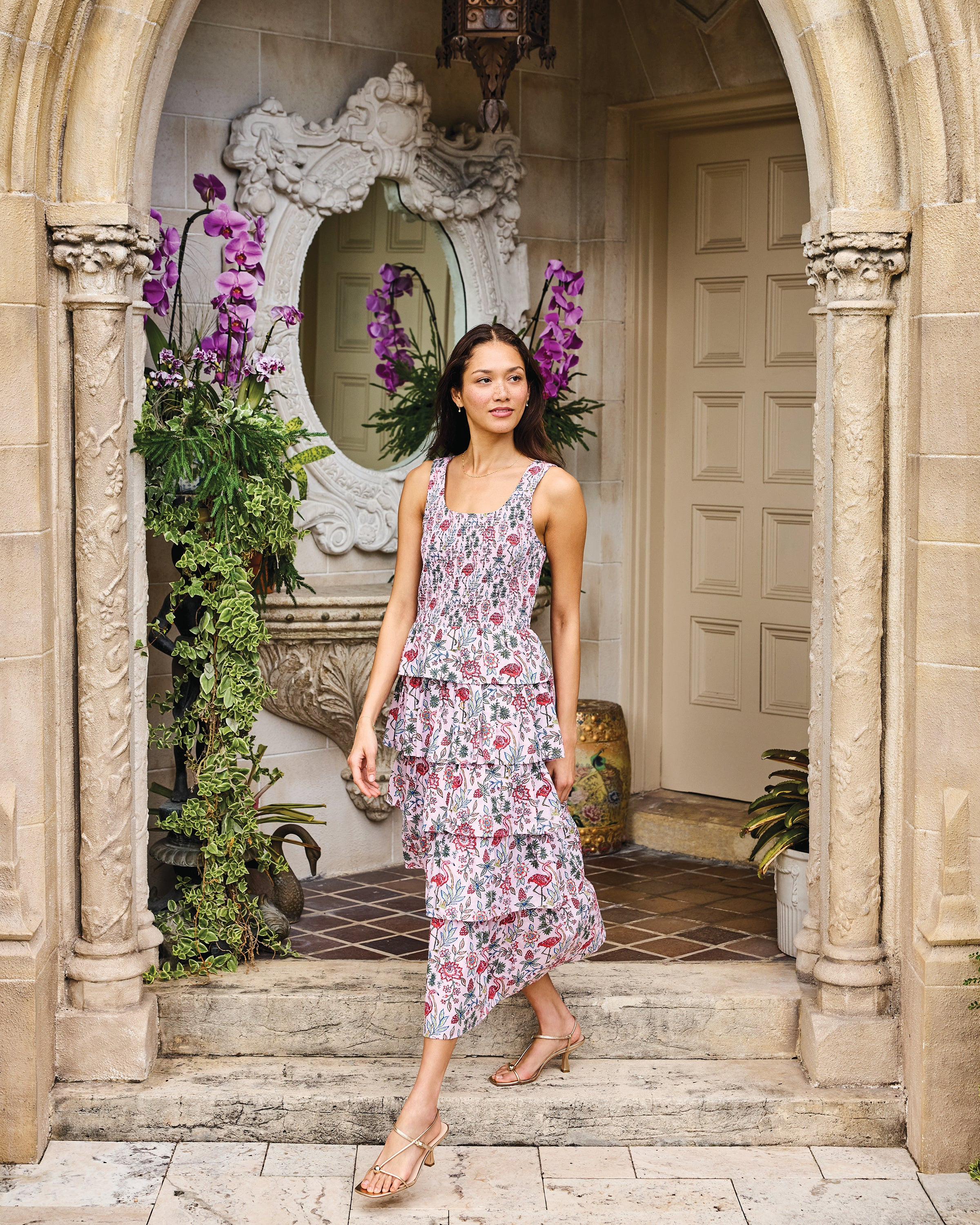 Flora Flamingo - Lana Dress - Pink Posey | Printfresh