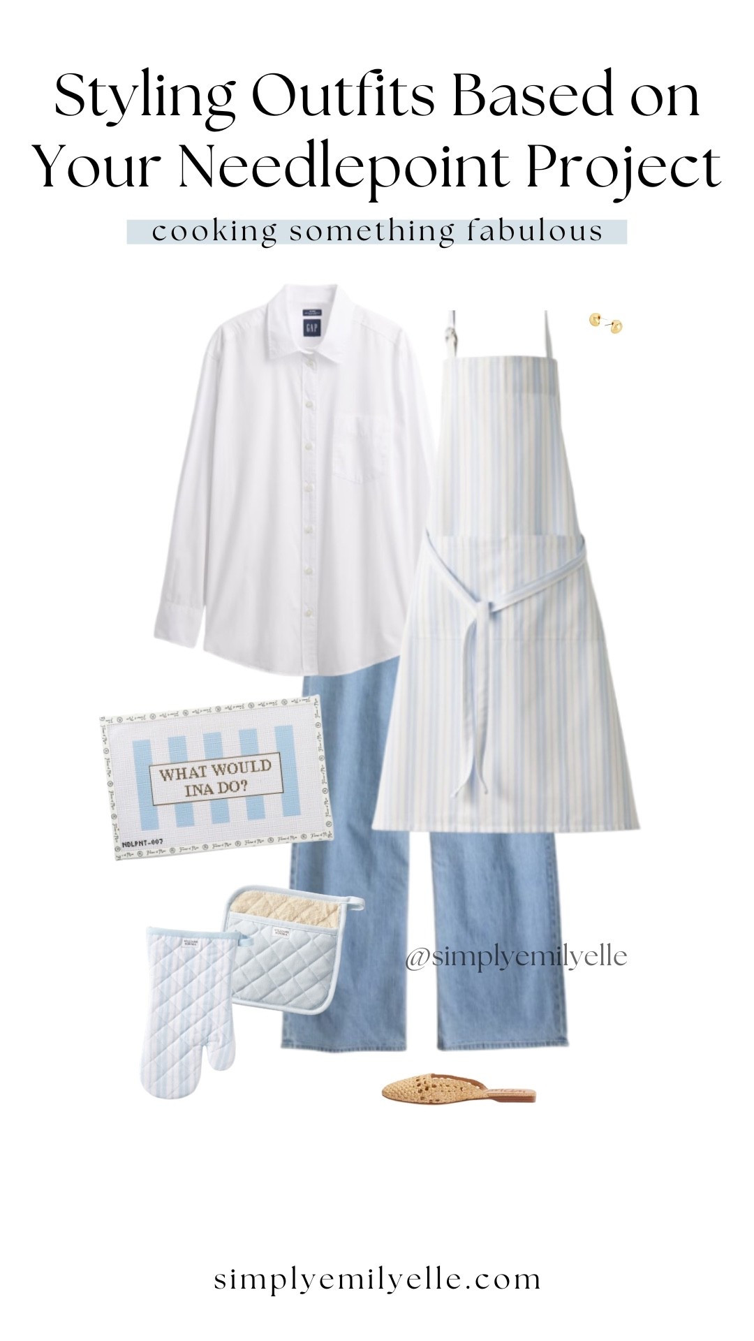 Coastal outfit, coastal aesthetic, coastal outfits, coastal grandmother aesthetic, coastal grandmother outfit, Nancy Meyers aesthetic, Martha Stewart aesthetic, ina garten aesthetic, spring outfits, spring outfit ideas, classic style, needlepoint

#LTKootd