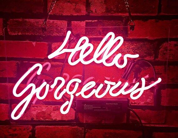 Hello Gorgeous LED Neon Sign Flex LED Neon Light Bar Home Makeup Logo Neon Sign Personalize leuch... | Etsy (US)
