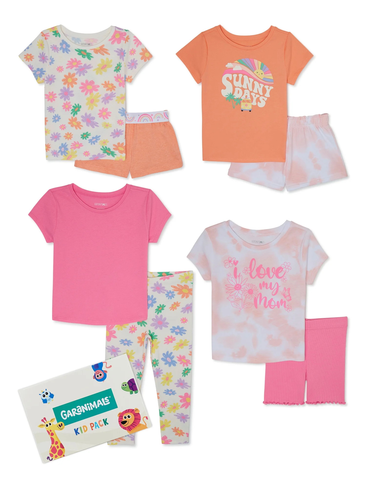 Garanimals Toddler Girl Mix and Match Outfits Kid-Pack, 8-Piece, Sizes 18M-5T | Walmart (US)