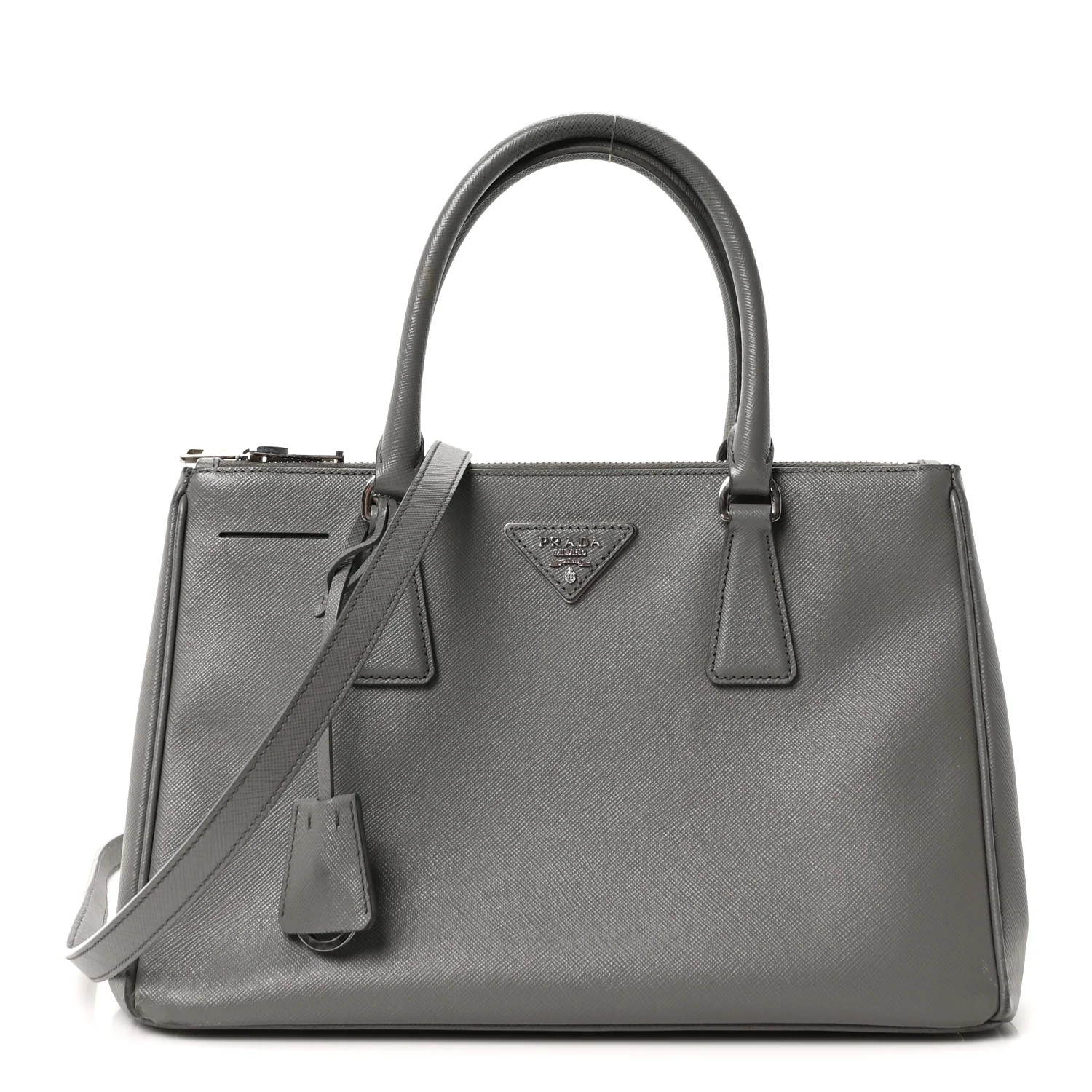 Saffiano Small Galleria Double Zip Tote Marmo | FASHIONPHILE (US)