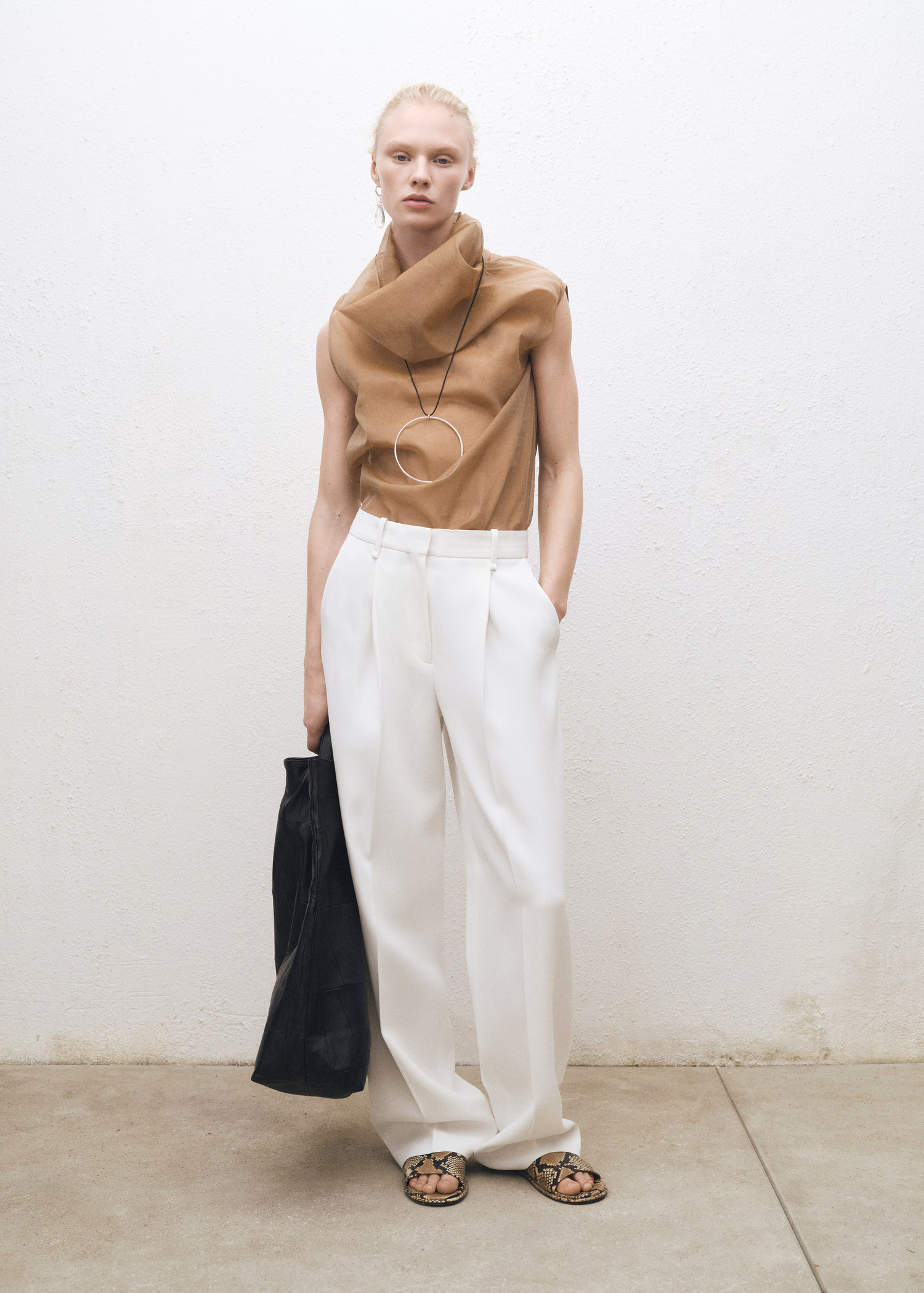 Silk blouse with asymmetrical neckline | Mango (US/MX/AU)