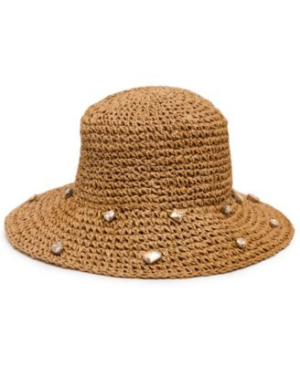 Steve Madden Candy Crush Rhinestones Bucket Hat - Tan | Macy's