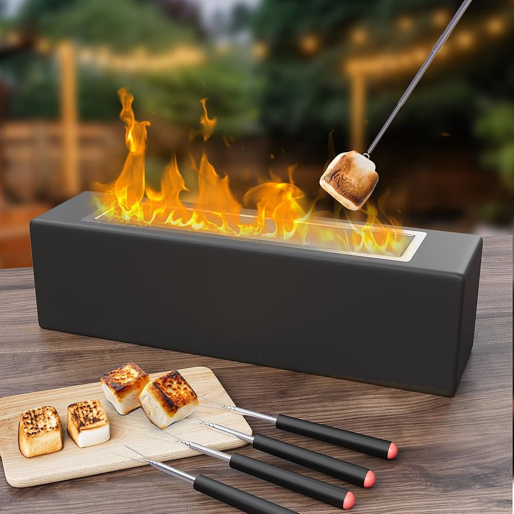 Tabletop Fire Pit-Concrete Small Table Top Firepit Indoor, Portable Outdoor & Indoor Fire Pit Tab... | Amazon (US)