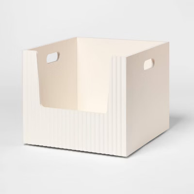 Large Open Front Wood Bin White - Brightroom™ | Target