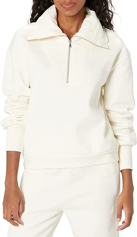 Amazon.com: The Drop Women's Hayley Half Zip Fleece Sweatshirt, Whisper White, S : Clothing, Shoe... | Amazon (US)