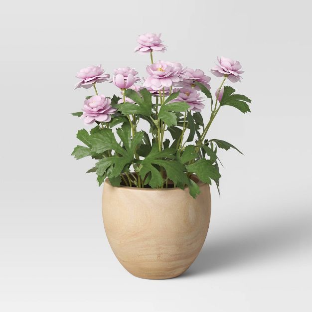Purple Potted In Wood Pot - Threshold&#8482; | Target