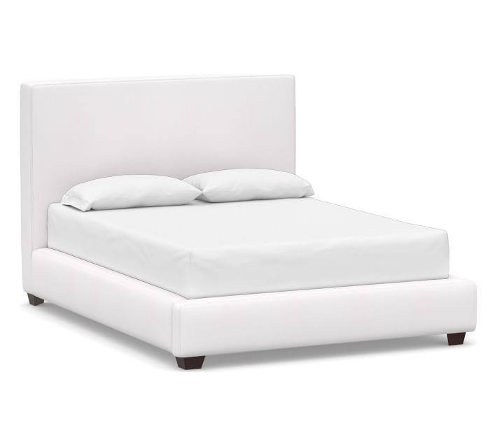 Big Sur Upholstered Bed, Queen, Twill White | Pottery Barn (US)