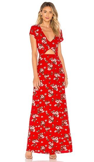 About Us Zahara Floral Maxi Dress in Red Multi | Revolve Clothing (Global)