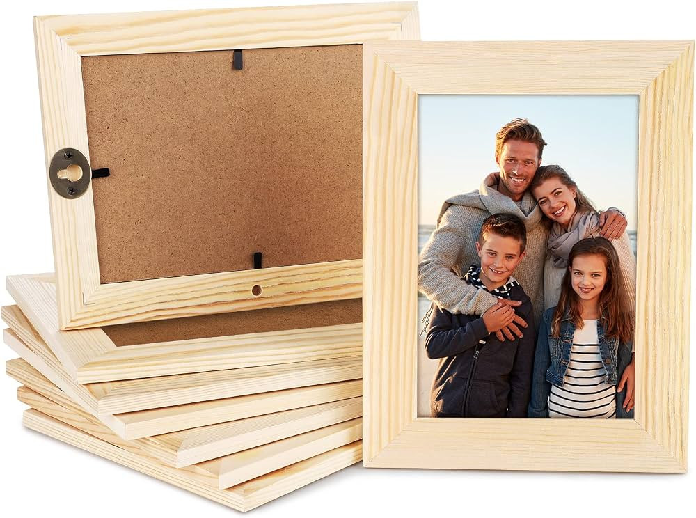 Aodaer 8 Pack Pine Wood Picture Frames for Crafts 8 x 6 Inch Frame Size Holds 6 x 4 Inch Picture ... | Amazon (US)