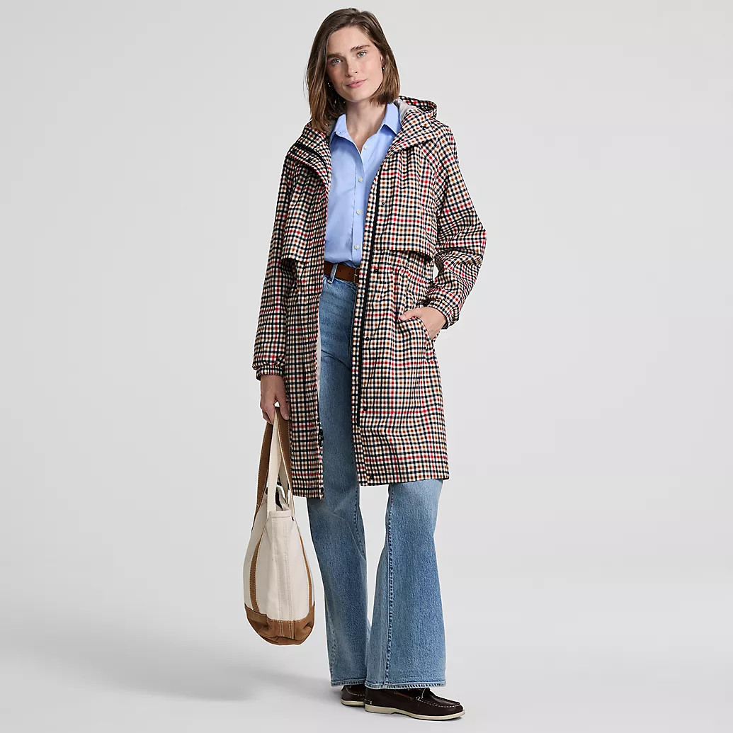 Women's Print Squall Packable Long Raincoat | Lands' End (US)