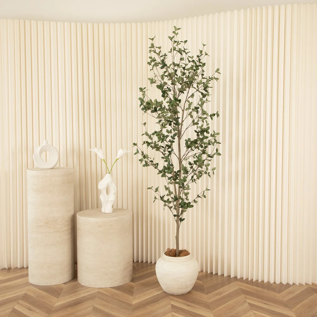 Faux Quince Leaf Tree with Realistic Leaves & Trunks for Garden Home Office Porch Balcony Decor | Wayfair North America