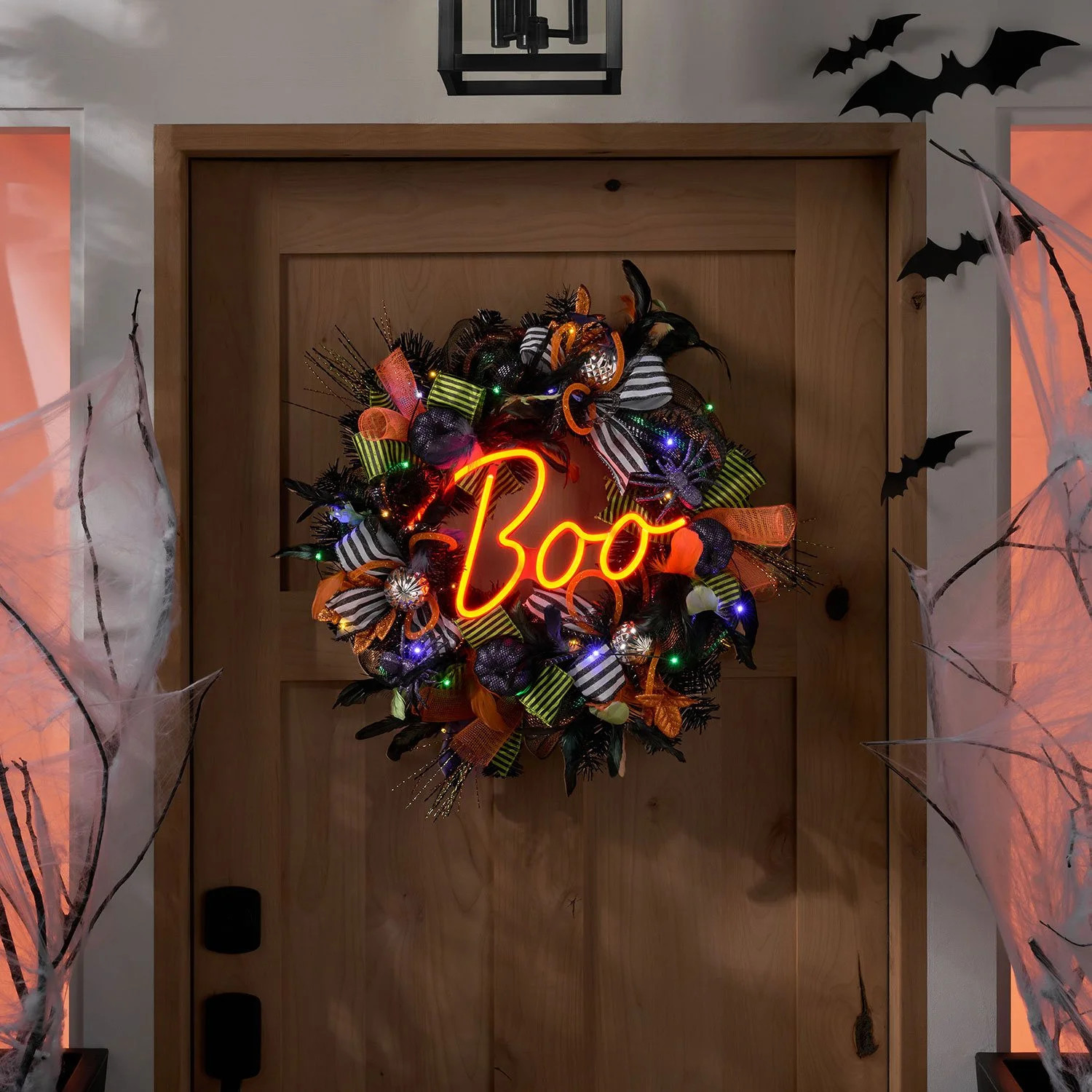 Member's Mark 26" Pre-Lit Neon BOO Wreath - Samsclub.com | Sam's Club