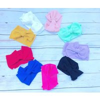Big Bow Baby Headband, Giant Stretchy Toddler Blue, Teal, Pink, Purple, Red White, Black, Mustard | Etsy (CAD)
