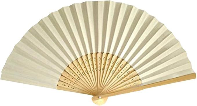 Gothi Creations Thick Ivory Paper Bamboo Ribs Hand Fans | Amazon (UK)