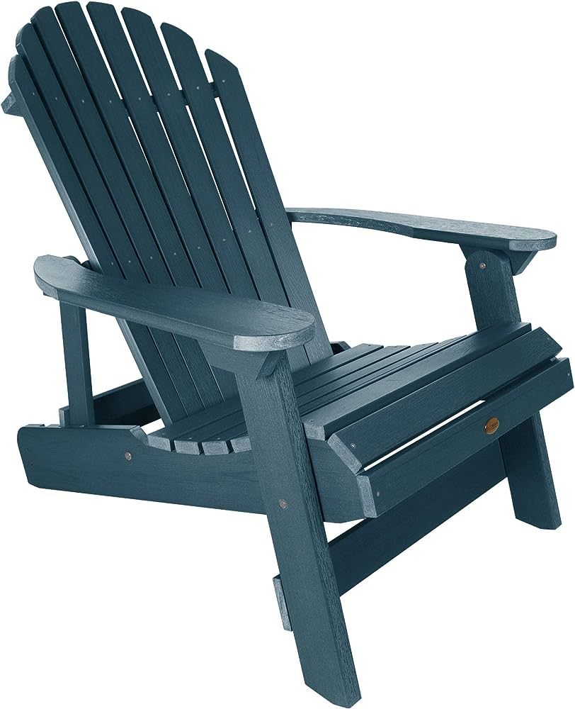 Highwood Hamilton Folding and Reclining Adirondack Chair, King Size, Nantucket Blue | Amazon (US)