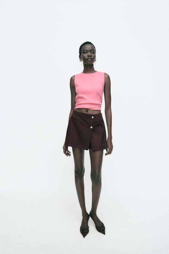 RAISED BUTTON SKORT | Zara UK