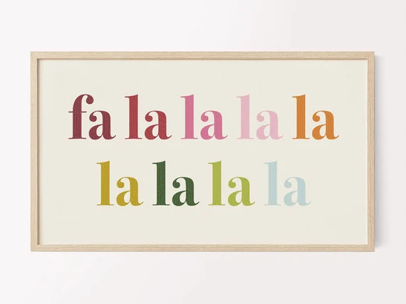 Colorful Christmas Falalala Digital Tv Art Christmas Tv Art - Etsy | Etsy (US)