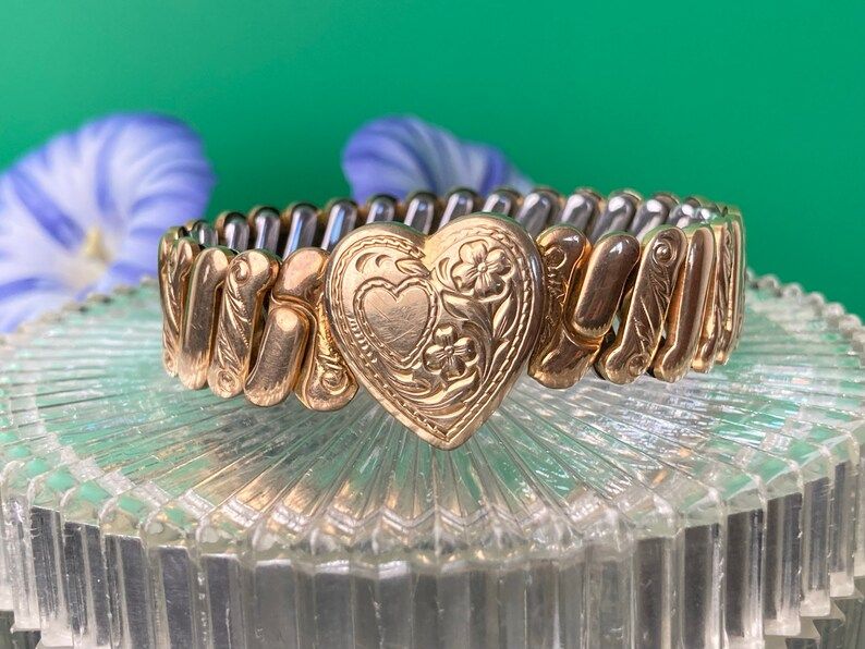 Vintage expansion sweetheart bracelet, sweetheart bracelet, expandable heart bracelet | Etsy (US)