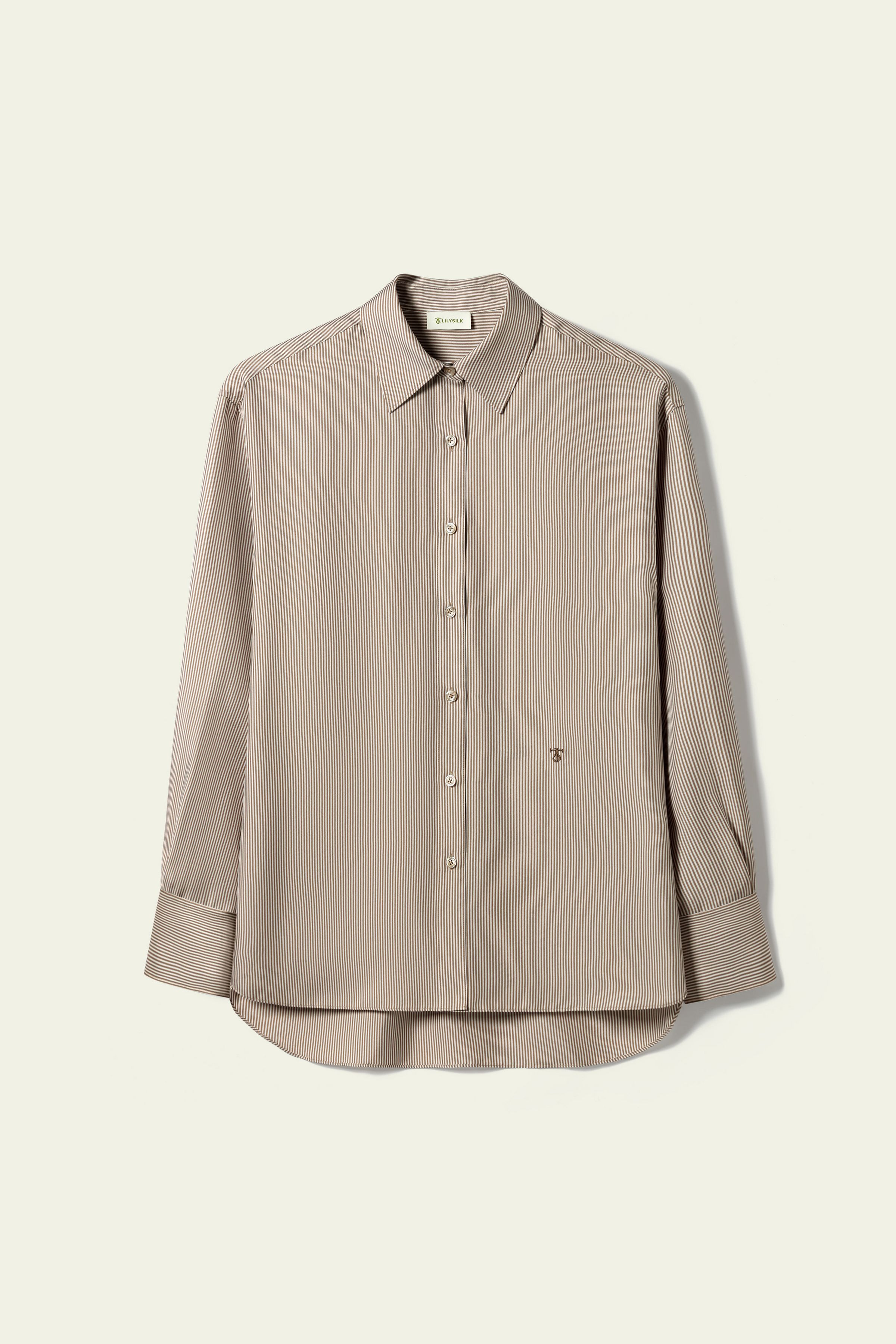 Chemise oversize en soie à fines rayures | LilySilk