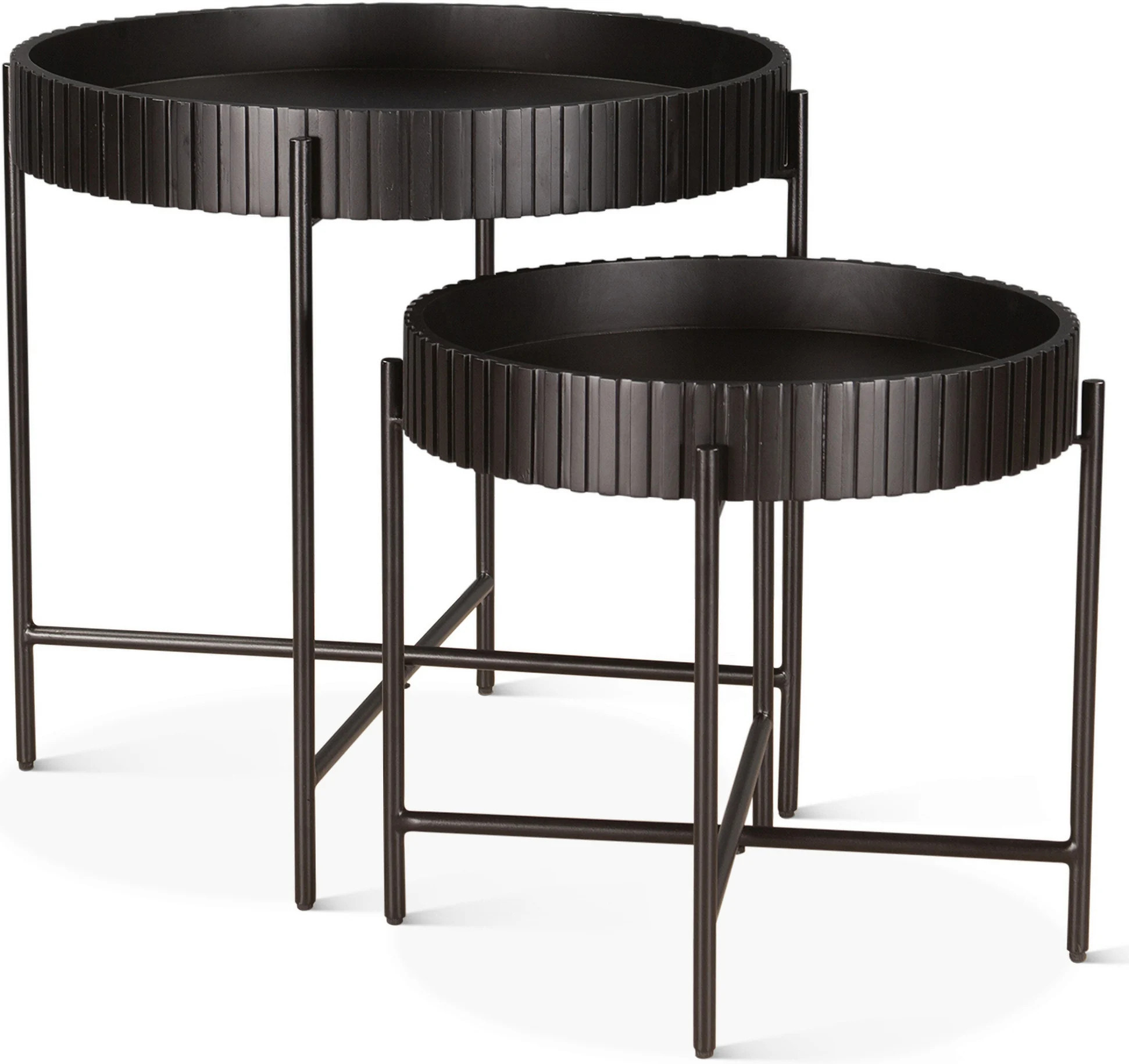Halden Nesting Tray Tables In Matte Black | 1stopbedrooms