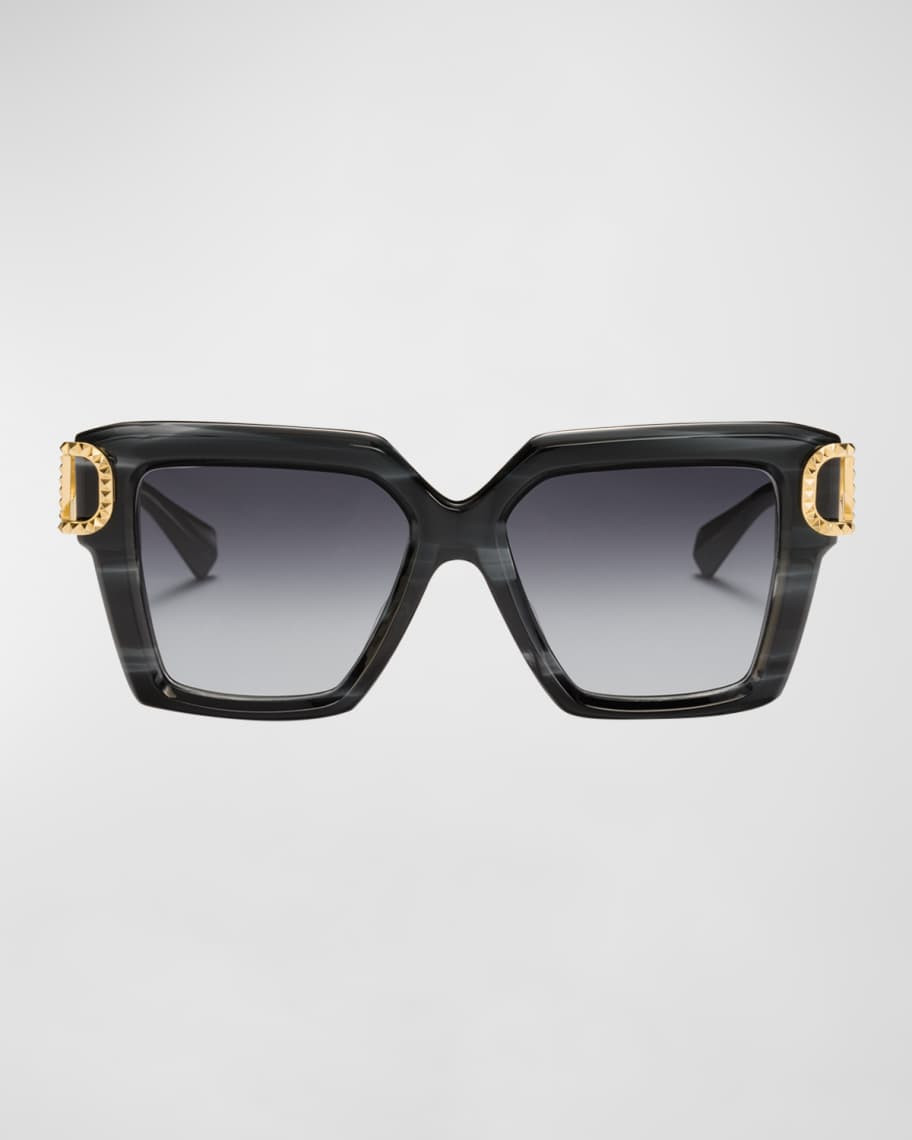 Valentino Garavani Uno Square Acetate & Titanium Sunglasses | Neiman Marcus