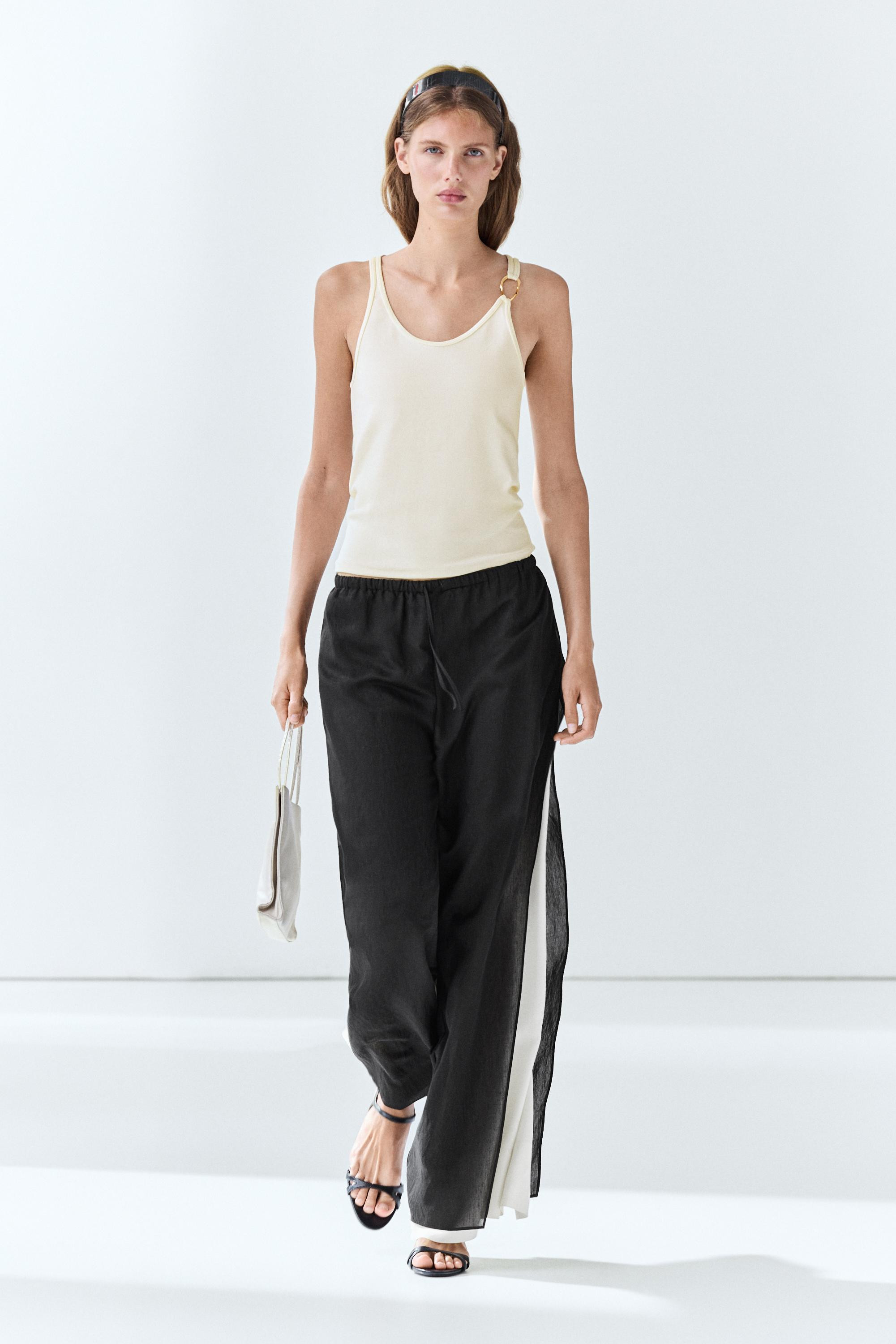 Flowing wide-leg co-ord pants | Massimo Dutti UK
