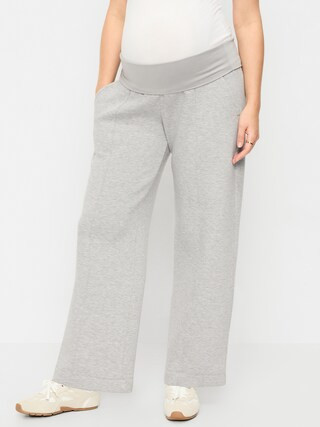 Maternity Bounce Fleece Full-Panel Wide-Leg Sweatpants | Old Navy (US)