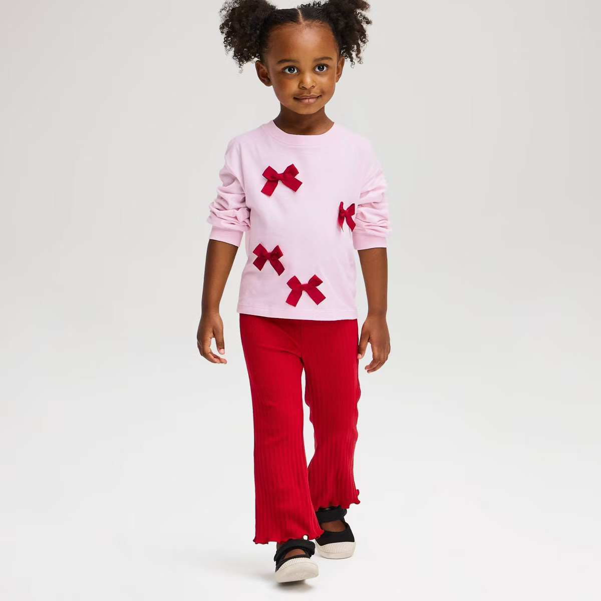 Baby Girls' Long Sleeve Bows Oversized T-Shirt - Cat & Jack\u2122 Light Pink 12M | Target