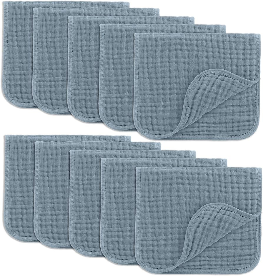 Comfy Cubs Muslin Burp Cloths Large 100% Cotton Hand Washcloths for Babies, Baby Essentials 6 Lay... | Amazon (US)