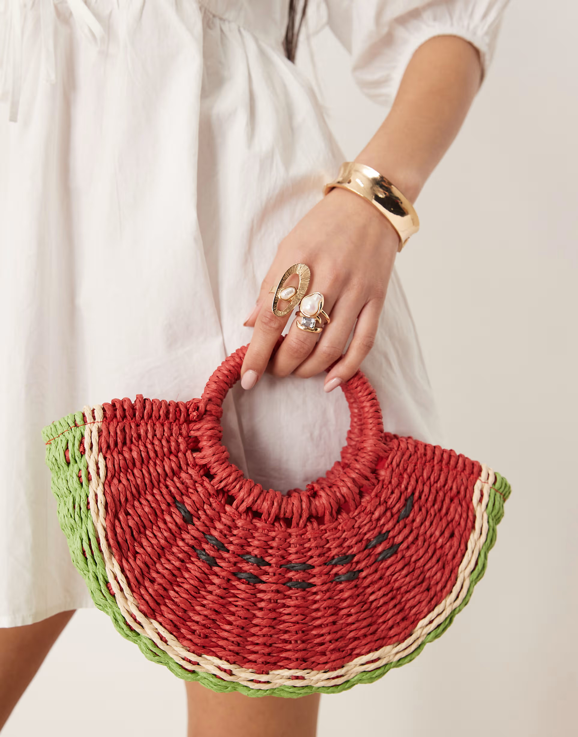 ASOS DESIGN straw watermelon mini tote bag | ASOS (Global)