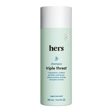 Hers Triple Threat Thickening Shampoo for All Hair Types, Napa Rose, 6.4 fl oz | Walmart (US)