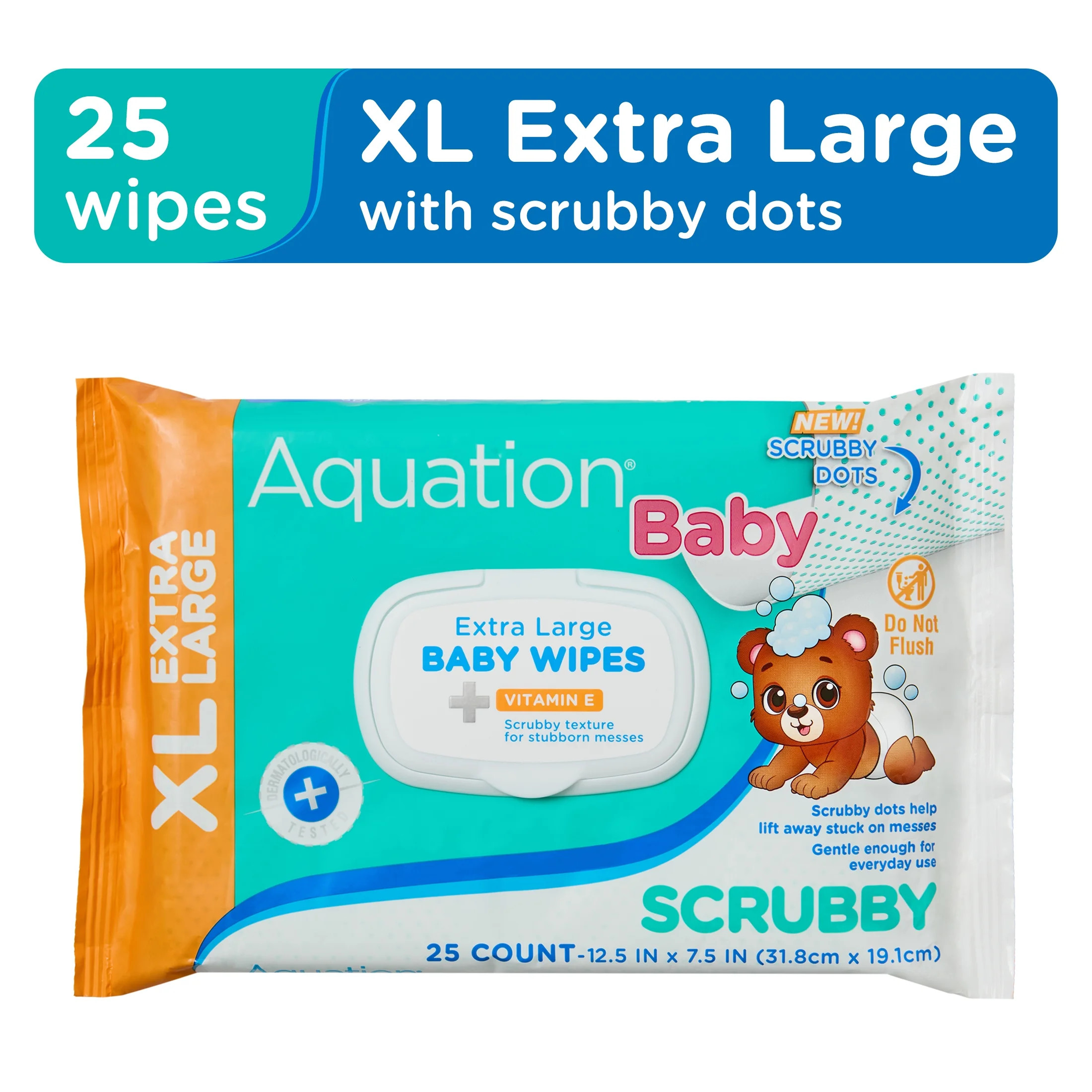 Aquation Baby XL Wipe Scrubby for Stuck on Messes, 25 Count | Walmart (US)