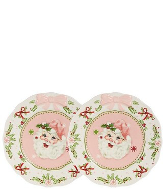 Southern Living Sweet Christmas Collection Pink Santa Accent Plates, Set of 2 | Dillard's | Dillard's