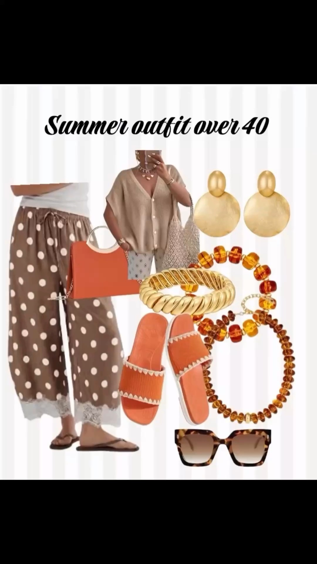 summer outfit over 40 and still feeling cute, classy, and comfy! i love this warm neutral look with the brown pants, white top, and orange accessories — simple, stylish, and perfect for summer. always be confident ✨Amazon find!
#summeroutfitover40 #over40fashion #styleover40 #midlifestyle #agelessfashion

#LTKOver40 #LTKgrwm #LTKootd