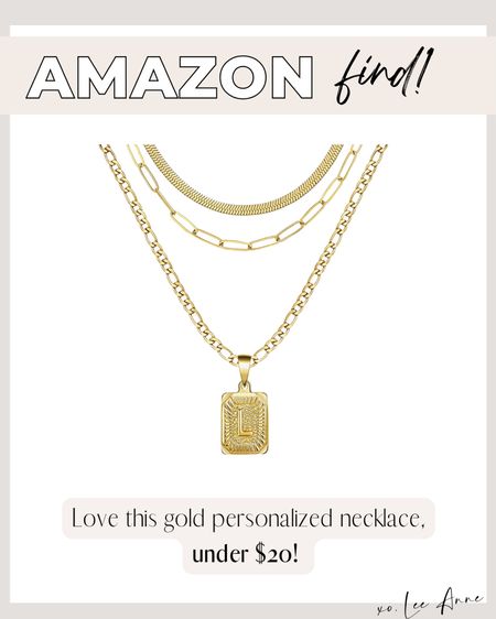 Amazon gold personalized necklace! 

Lee Anne Benjamin 🤍

#LTKstyletip #LTKFind #LTKunder50