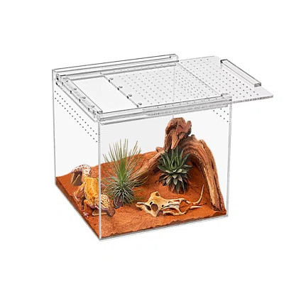 Reptile Terrarium,6.8" X 6.8"X 6" Reptile Breeding Box, Magnetic Acrylic Enclosure，For Tarantula，Hermit Crab，Jumping Spider，Iguana，Leopard Gecko，Beard | Wayfair North America