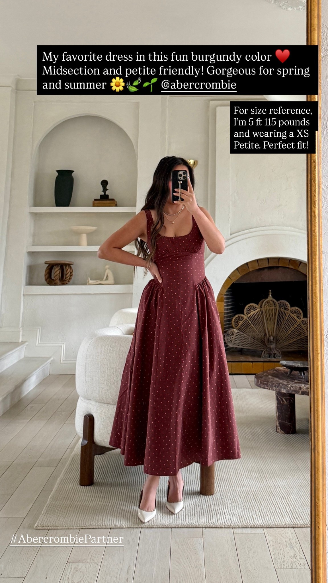 The dress of spring/summer! 

For size reference, I’m 5 ft 115 pounds with a postpartum mommy tummy and wearing an XS Petite. Midsection and petite friendly. So flattering! Built-in bra support, pockets, easy to wear with kitten heels or flats.

@abercrombie  
#abercrombiepartner

#LTKOver40 #LTKPetite #LTKootd