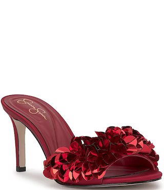 Palora Satin Sequin Dress Slide Sandals | Dillard's